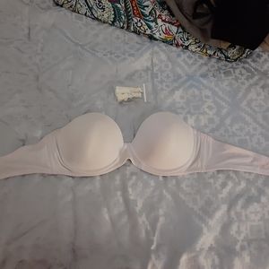 Ellen Tracy Strapless 38C* White Bra with straps